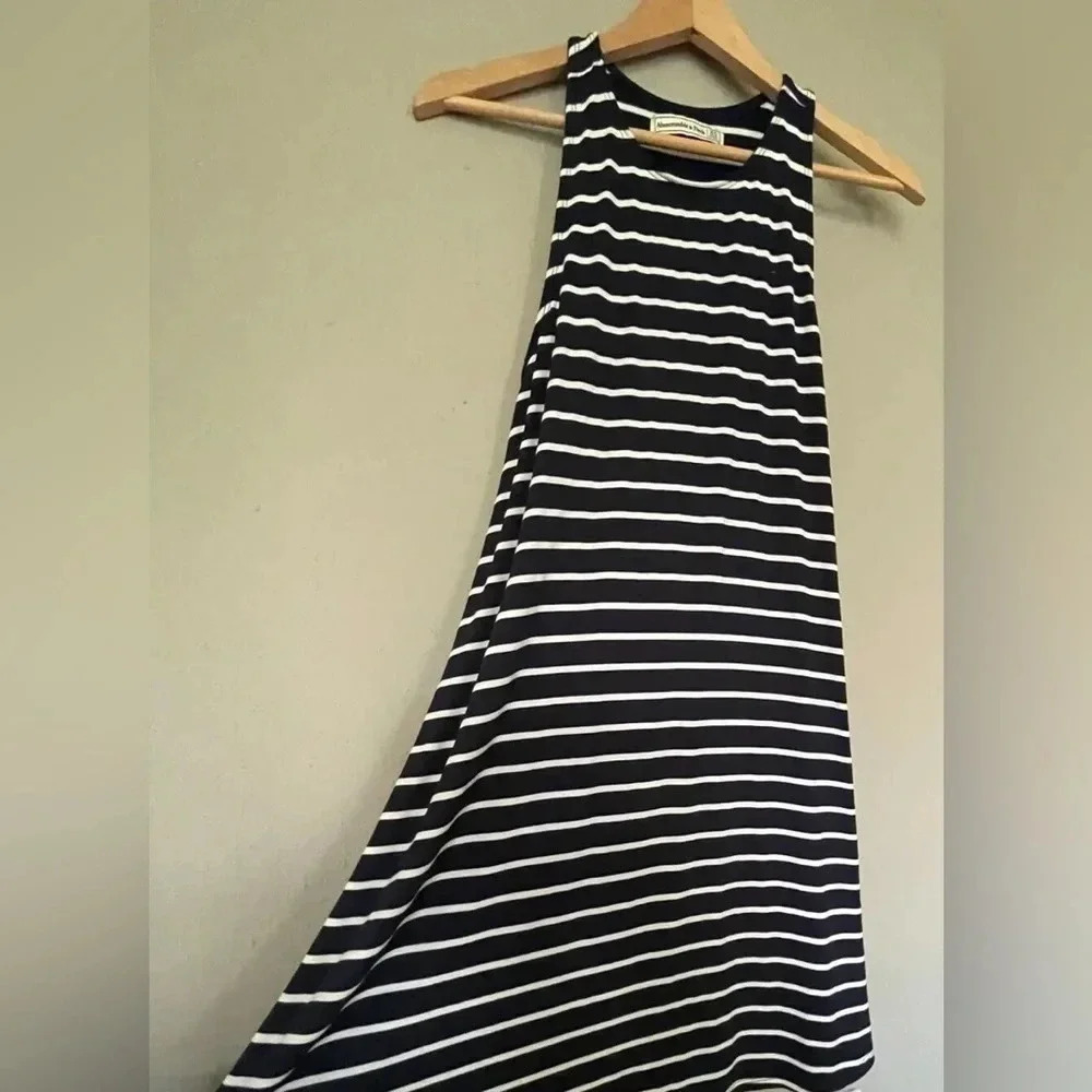 Abercrombie & Fitch Nautical Striped Sundress Sleeveless Racerback Navy Size S